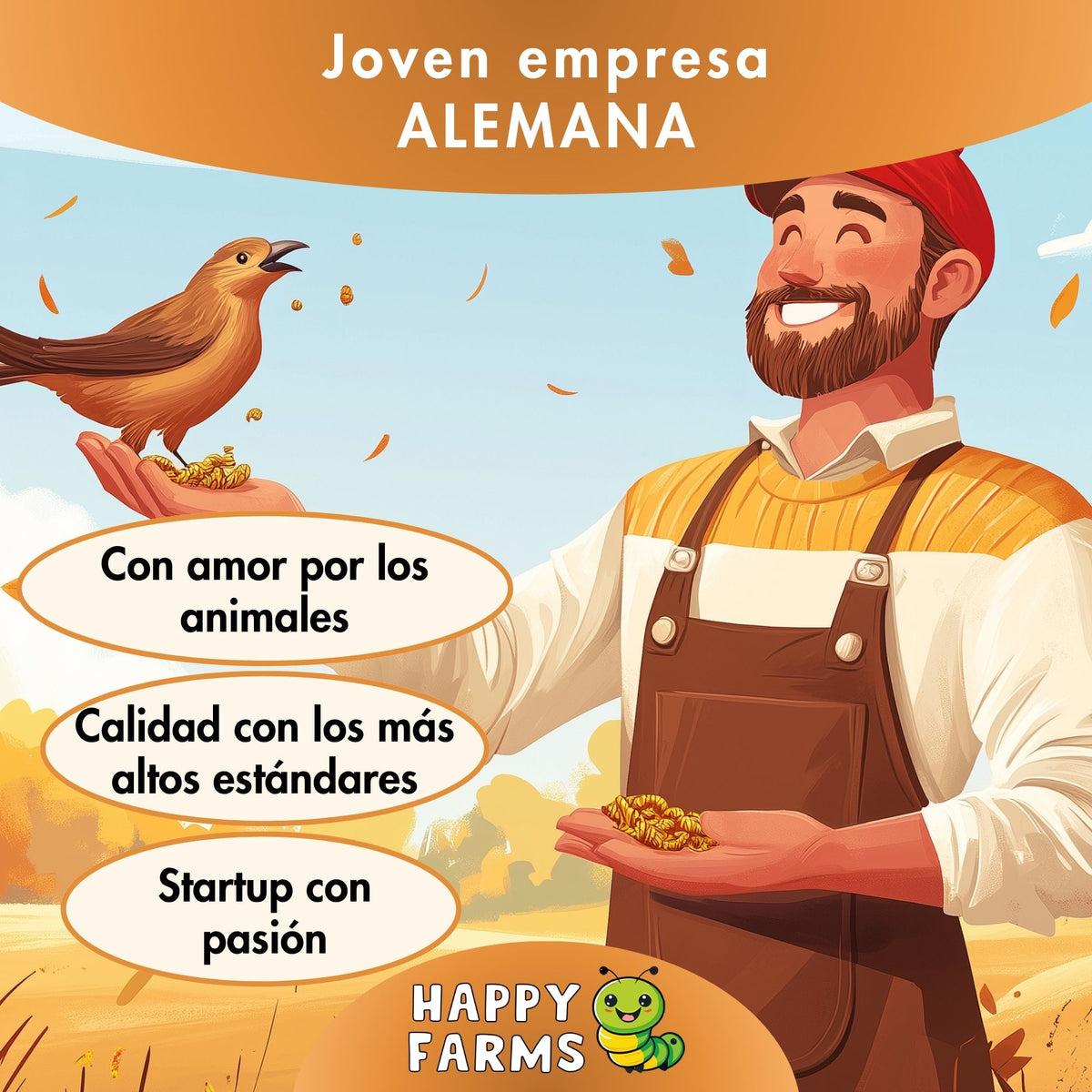 Gusanos de la harina deshidratados Happy Farms – imagen informativa del producto