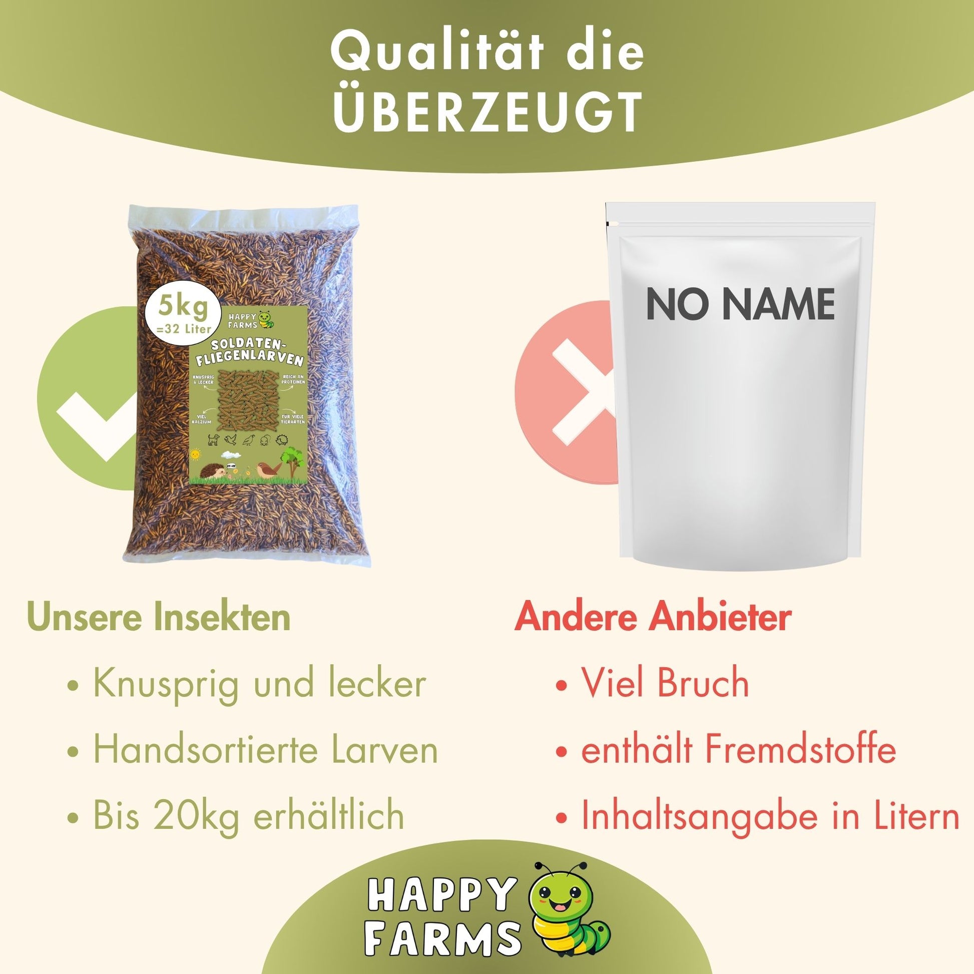 Getrocknete BSF-Larven – lange haltbar & ohne Zusätze